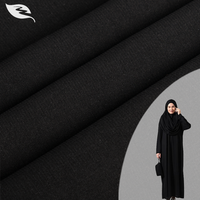 2025 coréen noir Abaya tissu dubaï laine Georgette mousseline de soie tissu 100% Polyester tissu pour les femmes robe