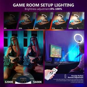 Para <span class=keywords><strong>Neewer</strong></span> Advanced, <span class=keywords><strong>Aro</strong></span> <span class=keywords><strong>de</strong></span> <span class=keywords><strong>Luz</strong></span> <span class=keywords><strong>de</strong></span> 18 Pulgadas con Control Táctil, Pantalla LED LCD, Control Remoto, Trípode para Video, Material Plástico Resistente - Product Image 4