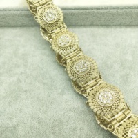 C Grande Taille Full Rhinestone Maroc Ceinture Or Argent Couleur Caftan Chaîne De Taille Ethnique Bijoux De Mariage En Gros