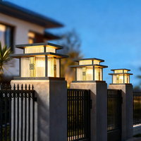 Lampadaire LED solaire IP54 étanche en ABS pour jardin extérieur et cour de villa – Lampe de poteau simple
