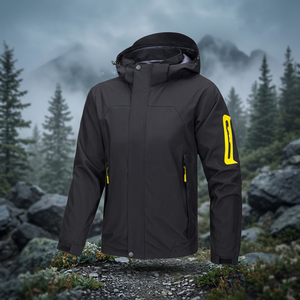 Outdoor <b>Waterproof</b> Men's <b>Winter</b> Ski <b>Jacket</b> Canvas Plain Dyed Hooded Breathable Quick Dry Plus Size Customized - Product Image 3