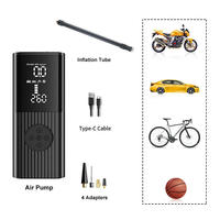 Compresseur d'air de voiture Riboton 12v Rechargeable sans fil Pompe à air portable Gonfleur de pneus de voiture numérique pour voiture vélo ballons