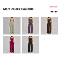 Ensemble de yoga pour femmes, legging large sans couture taille haute, débardeur extensible, tenue de sport