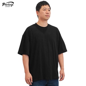 T-Shirt Noir Uni Vierge Personnalisé par le Fabricant à Imprimer, T-Shirt de Sport Homme/Unisexe en Coton Lourd 250 G/m² - Product Image 3