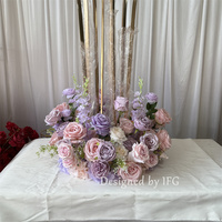 IFG vente en gros fournitures florales candélabres roses et violets centres de table pour décoration de table de fête de mariage