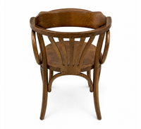 Chaise de salle à manger en bois de hêtre massif classique avec dossier à lattes, chaise en bois courbé pour restaurant, hôtel, café