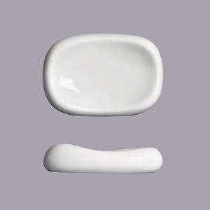 Service de vaisselle en céramique et porcelaine <span class=keywords><strong>rectangulaire</strong></span> épaisse, blanche unie, moderne et haut de gamme, écologique, de Guangzhou, pour restaurant et petit-déjeuner - Product Image 5