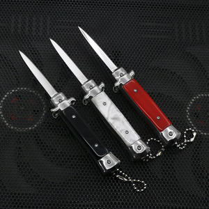 Mini navaja de bolsillo táctica con hoja de acero inoxidable 420 y mango de resina para acampar, caza, herramienta EDC OEM personalizable - Product Image 2