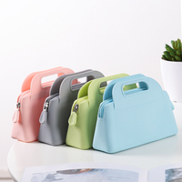 Pochette cosmétique en silicone quatre couleurs, bon marché, pour ranger les pinceaux de maquillage, sac de rangement, pochette organisatrice