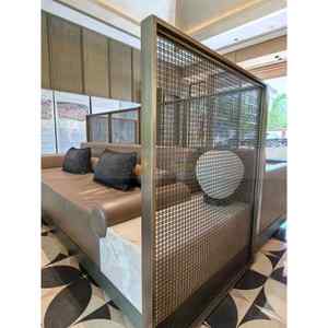 LL404 Customized Stainless Steel Waterproof Translucent Woven Decorative Mesh Movable Curtain <b>Wall</b> Partition <b>Screen</b> - Product Image 2