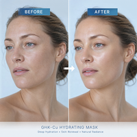 Masque facial en feuille de collagène anti-âge au peptide de cuivre bleu GHK-Cu, hydratant, raffermissant et réparateur de la peau, marque privée d'usine OEM
