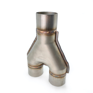 Système d'échappement à double sortie en acier inoxydable <span class=keywords><strong>2</strong></span>.5 "Entrée <span class=keywords><strong>2</strong></span>.5" Tuyau d'échappement en Y à souder 10 "de long - Product Image 4