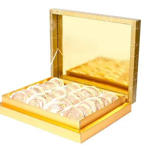 Carton alimentaire de luxe en papier, boîte d'emballage pour date de Ramadan Baklava, cadeau de fruits