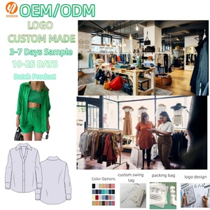 2202 prodotti Dropshipping <span class=keywords><strong>primavera</strong></span> autunno abbigliamento donna donna con risvolto a maniche lunghe pantaloncini Casual due pezzi da donna - Product Image 1