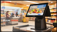 Sistema POS Inteligente Todo en Uno con Impresora, Pantalla Táctil Capacitiva, Garantía de 3 Años, Certificación CE/FCC/ROHS, para Restaurantes y Tiendas de Té con Leche