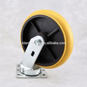 S-S <span class=keywords><strong>Roulette</strong></span> industrielle de 8 pouces en fonte PU en fer forgé - Product Image 4