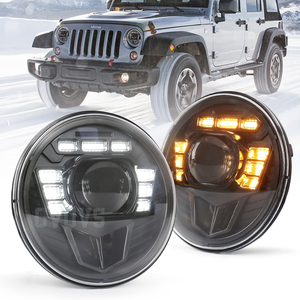 OVOVS Jeeps, faro delantero, <span class=keywords><strong>l</strong></span>ínea de corte, haz bajo, haz alto, faro redondo de 7 pulgadas para Jeep Wrangler <span class=keywords><strong>JK</strong></span> - Product Image 1
