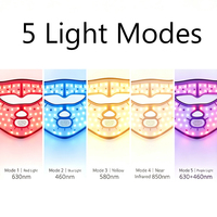 Masque facial personnalisé à lumière rouge sans fil, thérapie par lumière rouge 630nm 850nm, masque de beauté LED rechargeable
