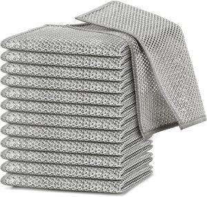 Double Layer Scrubbing Dish <b>Cloth</b> Multipurpose <b>Kitchen</b> Silver Wire Dish Towel Reusable Household Cleaning Dishwashing Rag - Product Image 1