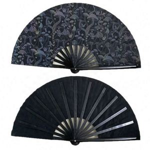 High Quality Reflective Nylon Folding <b>Handheld</b> <b>Fan</b> Portable Painted Music Style Promotional Wholesale New Arrival Bamboo Crafts - Product Image 5
