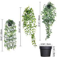 Meilleures ventes : Plantes artificielles suspendues, feuilles d'eucalyptus, plantes en pot pour la décoration intérieure et extérieure