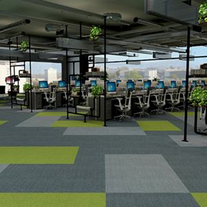 Alfombras Modulares de Nailon Comerciales Modernas - Respaldo de PVC Antideslizante y Ecológico para Uso en Oficinas - Product Image 1