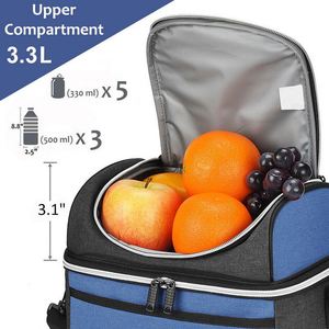 Portable Price Lunch Cooler Bag Thermal Lunch Tote Bag Custom logo Wholesale Cooler Dual Compartment Lunch Bag - Product Image 6