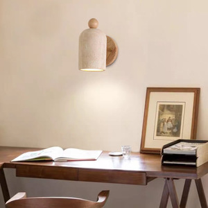 Huangdong Stone Wall Lamp Wabi Sabi Bedside <b>Light</b> Rotating <b>Retro</b> Bedroom Reading Fixture - Product Image 2