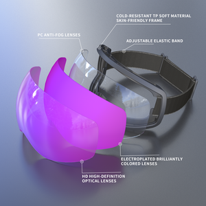 Yijia แว่นตากันลมกันหมอกกันหิมะสำหรับผู้ชายผู้หญิงแว่นตากันหิมะแว่นตาโพลาไรซ์สำหรับเล่นสกี - Product Image 4