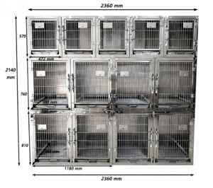 Grande cage pour animaux de compagnie en acier inoxydable pour chats et chiens - Marque personnalisable, respirante, fermeture à bouton verrouillable, utilisation en intérieur pour clinique - Product Image 5