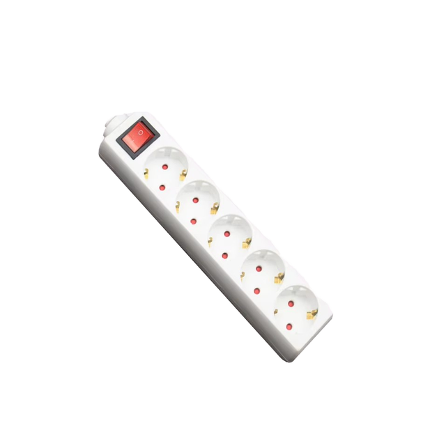 Factory Price 6-Way EU Standard Extension Cord 250V 16A Multi-Sockets 6 Outlets Power Strip Switch 1.5m 3m 5m CE GS Copper