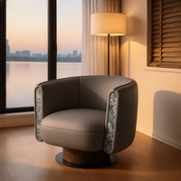 Fauteuil inclinable moderne en teck doré - Écologique pour salon, chambre, salle à manger, bureau à domicile, hôtel et café