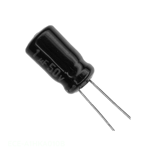 ตัวเก็บประจุแบบรูทะลุ (Through Hole) ยี่ห้อ Manufacturer Channel รุ่น 1uF ECE-A1HKA010B  ชนิดอลูมิเนียม ความจุ 1uF ความคลาดเคลื่อน 20% แรงดัน 50V แบบขาเรเดียล - Product Image 1
