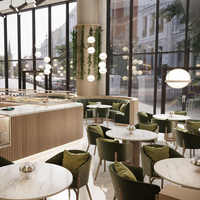 Fabrication de mobilier pour hôtels, restaurants, cafés et fast-foods : banquettes demi-circulaires, tables et chaises de restaurant