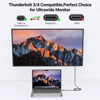 Câble USB C vers DP 8K 60Hz, câble Thunderbolt 3 vers DP pour MacBook Pro, ordinateur portable, projecteur, PC et plus