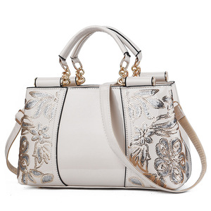 <b>Handbag</b> Fashion Flower Embroidery Patent PU Leather Women Hand Bag Ladies Shoulder Crossbody Bag Female Designers <b>HandBag</b> - Product Image 1