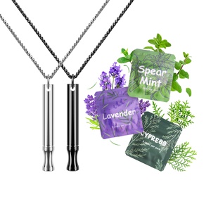 Collier de respiration consciente en acier inoxydable pour adultes, anti-vapeur, aide à arrêter de fumer, soulage l'anxiété et le stress - Product Image 1