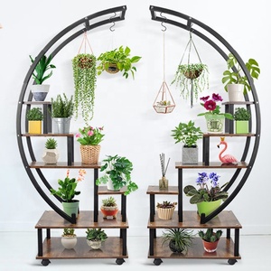 2 Chiếc Giá Đỡ Cây Trong Nhà Bằng Kim Loại Cao 6 Tầng Có Vòng Treo Thang Hình Nửa Mặt Trăng Giá Đỡ Cây Giá Đỡ Nhiều Cây - Product Image 1
