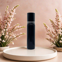 Flacon en verre noir de 10 ml avec accessoire roll-on, pulvérisateur de peinture, surface transparente/brillante, diffuseur à bâtonnets, service OEM/ODM