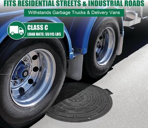 Ductile Iron Black Durable Recessed DI Ring Round Cement Filled Engineer Grade <strong>Monitoring</strong> Manhole Cover Rings - Product Image 4