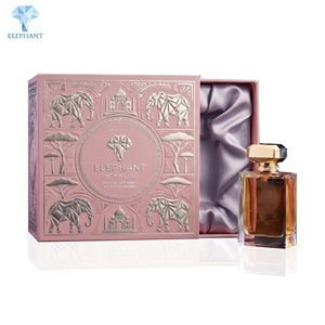 Caja Rígida de Lujo Personalizada con Diseño de Elefante, Color Rosa Plateado, con Cinta y Forro de Satén, para Perfumes y Aceites Esenciales - Product Image 1