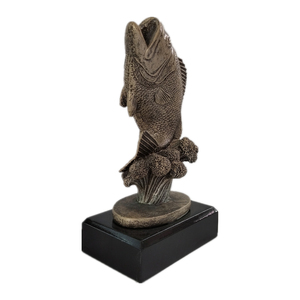 Placa con nombre personalizada, resina, estatua de lubina de pie, trofeo de premios de Pesca - Product Image 4
