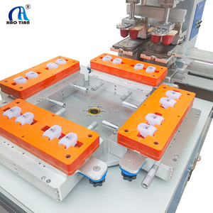 Haotian Rotary Pad <b>Printing</b> <b>Machine</b> P-150P4 Monochrome 4-Station Automatic Plastic <b>Printing</b> Equipment - Product Image 1