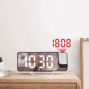 Relojes Despertadores de Escritorio con Proyección LED Digital Electrónica Creativa, Calendarios de Espejo, Pantalla Única de Temperatura y Humedad, USB Moderno - Product Image 2