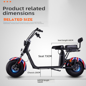 Vente en gros de scooters électriques à deux roues de 1500 W, 60 V, 45 km/h, avec pneus larges, batterie au lithium, scooters électriques pour adultes - Product Image 6