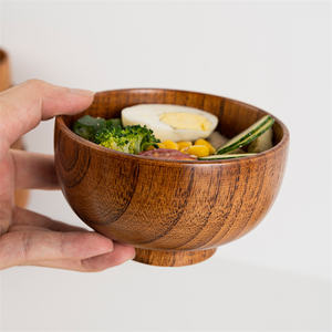 ESTICK venta al por mayor de cuencos de madera de azufaifo ecológicos para servir sopa hechos a mano con logotipo personalizado estilo moderno almacenado - Product Image 1