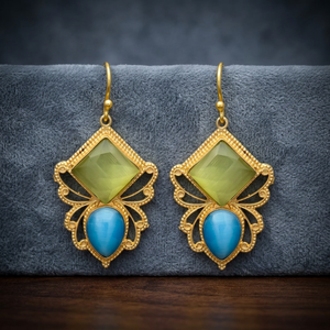 Pendientes Colgantes Hechos a Mano de Latón Chapado en Oro con Diseño de Mariposa, Estilo Étnico, para Regalo de Boda, Compromiso o Fiesta, Estilo Indio - Product Image 2