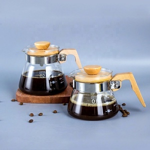 400 ml/600 ml เครื่องชงชากาต้มน้ําเบียร์กาแฟเซิร์ฟเวอร์หม้อกาแฟแก้วพร้อมที่จับไม้ - Product Image 3