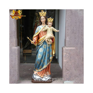 西方宗教教堂装饰真人大小玻璃纤维圣母像卡梅尔树脂雕像 - Product Image 4