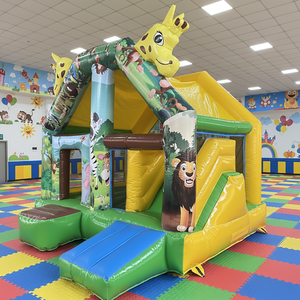 Château gonflable pour enfants de nouvelle conception 4m*4m, château gonflable à thème animal, château gonflable avec toboggan à vendre - Product Image 3